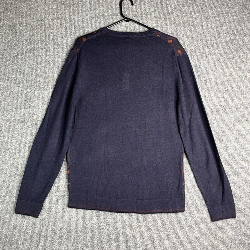 Hart Schaffner Marx Sweater Merino‎ Wool Blend Men's M Geometric Casual Preppy